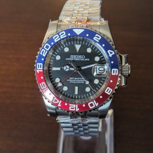 Pepsi Watch Seiko Mod Sub Functional GMT Nh34 Custom Build